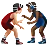 Men Wrestling: Light Skin Tone, Medium-Dark Skin Tone