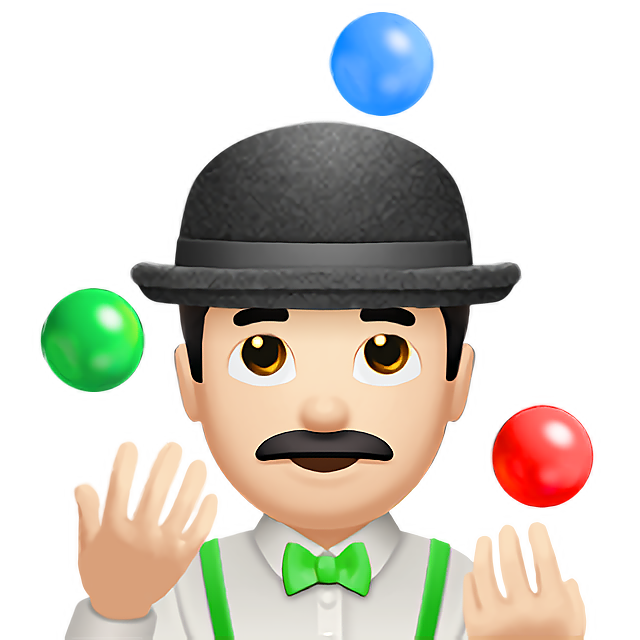 Man Juggling: Light Skin Tone