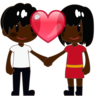 Couple With Heart: Dark Skin Tone Emoji 💑🏿 image - Emojidex style