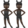 People With Bunny Ears: Dark Skin Tone Emoji 👯🏿 image - Apple style
