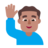 Man Raising Hand: Medium Skin Tone