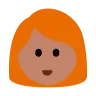 Woman: Medium Skin Tone, Red Hair Emoji 👩🏽‍🦰 image - Tossface style