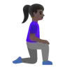 Woman Kneeling Facing Right: Dark Skin Tone Emoji 🧎🏿‍♀️‍➡️ image - Google Noto Color style