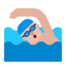Man Swimming: Medium-Light Skin Tone Emoji 🏊🏼‍♂️ image - Microsoft Classic 2D style