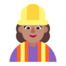 Woman Construction Worker: Medium Skin Tone Emoji 👷🏽‍♀️ image - Microsoft Classic 2D style