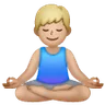 Man In Lotus Position: Medium-Light Skin Tone Emoji 🧘🏼‍♂️ image - Samsung style