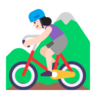 Woman Mountain Biking: Light Skin Tone Emoji 🚵🏻‍♀️ image - Microsoft Classic 2D style