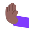Leftwards Pushing Hand: Medium-Dark Skin Tone Emoji 🫷🏾 image - Microsoft Classic 2D style
