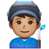 Man Factory Worker: Medium Skin Tone Emoji 👨🏽‍🏭 image - Samsung style