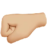 Left-Facing Fist: Medium-Light Skin Tone Emoji 🤛🏼 image - Apple style