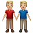 Men Holding Hands: Medium-Light Skin Tone