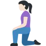 Woman Kneeling: Light Skin Tone Emoji 🧎🏻‍♀️ image - Twitter / X (Twemoji) style