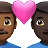 Couple With Heart: Man, Man, Medium-Dark Skin Tone, Dark Skin Tone