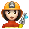 Woman Firefighter: Light Skin Tone Emoji 👩🏻‍🚒 image - WhatsApp style