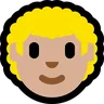 Man: Medium-Light Skin Tone, Curly Hair Emoji 👨🏼‍🦱 image - Microsoft Windows 10 Segoe UI Emoji style