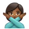 Woman Gesturing No: Medium-Dark Skin Tone Emoji 🙅🏾‍♀️ image - WhatsApp style