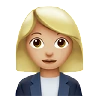 Woman Office Worker: Medium-Light Skin Tone Emoji 👩🏼‍💼 image - Apple style