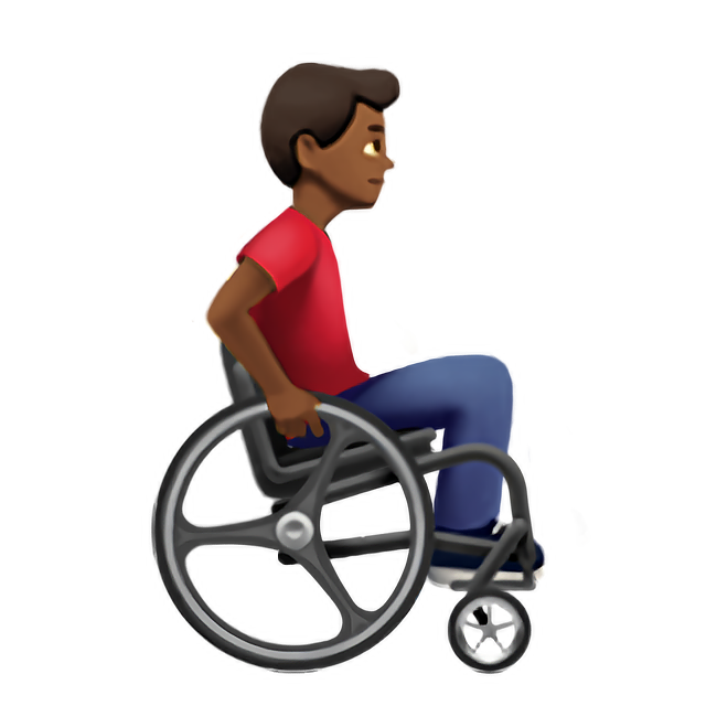 Man In Manual Wheelchair Facing Right: Medium-Dark Skin Tone