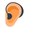 Ear With Hearing Aid: Medium-Light Skin Tone Emoji 🦻🏼 image - Tossface style