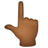 Backhand Index Pointing Up: Medium-Dark Skin Tone Emoji 👆🏾 image - WhatsApp style