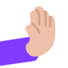 Rightwards Pushing Hand: Medium-Light Skin Tone Emoji 🫸🏼 image - Microsoft Classic 2D style