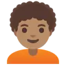 Person: Medium Skin Tone, Curly Hair Emoji 🧑🏽‍🦱 image - Google Noto Color style