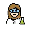 Woman Scientist: Light Skin Tone Emoji 👩🏻‍🔬 image - OpenMoji style