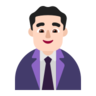 Man Office Worker: Light Skin Tone Emoji 👨🏻‍💼 image - Microsoft Classic 2D style
