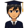 Student: Medium Skin Tone Emoji 🧑🏽‍🎓 image - Emojidex style