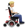 Person In Motorized Wheelchair Facing Right: Medium-Light Skin Tone Emoji 🧑🏼‍🦼‍➡️ image - Apple style