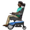 Man In Motorized Wheelchair: Dark Skin Tone Emoji 👨🏿‍🦼 image - WhatsApp style