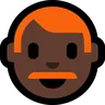 Man: Dark Skin Tone, Red Hair Emoji 👨🏿‍🦰 image - Microsoft Windows 10 Segoe UI Emoji style