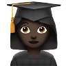 Woman Student: Dark Skin Tone Emoji 👩🏿‍🎓 image - Apple style