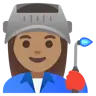 Woman Factory Worker: Medium Skin Tone Emoji 👩🏽‍🏭 image - Google Noto Color style