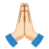 Folded Hands: Light Skin Tone Emoji 🙏🏻 image - Google Noto Color Animated style