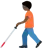 Person With White Cane: Dark Skin Tone