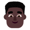 Man: Dark Skin Tone, Curly Hair Emoji 👨🏿‍🦱 image - Microsoft Classic 2D style