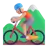 Person Mountain Biking: Medium-Dark Skin Tone