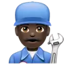 Man Mechanic: Dark Skin Tone Emoji 👨🏿‍🔧 image - WhatsApp style