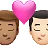 Kiss: Man, Man, Medium Skin Tone, Light Skin Tone