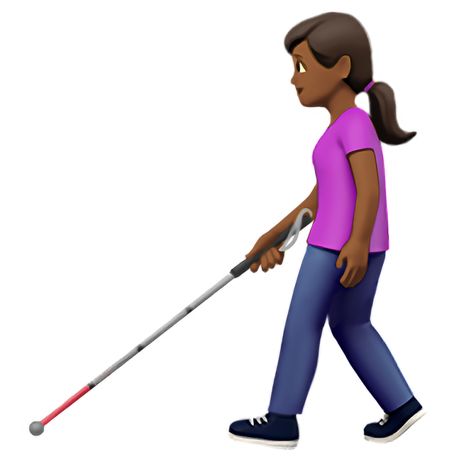 Woman With White Cane: Medium-Dark Skin Tone