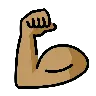 Flexed Biceps: Medium Skin Tone Emoji 💪🏽 image - OpenMoji style