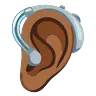 Ear With Hearing Aid: Medium-Dark Skin Tone Emoji 🦻🏾 image - Google Noto Color Animated style