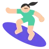 Woman Surfing: Light Skin Tone Emoji 🏄🏻‍♀️ image - Tossface style
