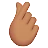Hand With Index Finger And Thumb Crossed: Medium Skin Tone