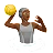 Person Playing Water Polo: Medium-Dark Skin Tone