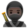 Ninja: Dark Skin Tone Emoji 🥷🏿 image - Google Noto Color style