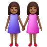 Women Holding Hands: Medium-Dark Skin Tone Emoji 👭🏾 image - Samsung style