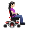 Woman In Motorized Wheelchair Facing Right: Light Skin Tone Emoji 👩🏻‍🦼‍➡️ image - Apple style