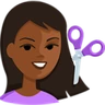 Person Getting Haircut: Medium-Dark Skin Tone Emoji 💇🏾 image - Facebook Messenger (2016) style